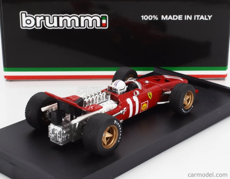 Brumm Ferrari F1 312 N 11 Monaco Gp 1969 Chris Amon - With Driver Figure 1:43 Červená Bílá