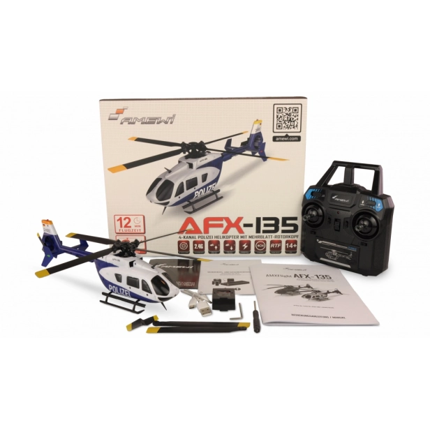 RC vrtuľník AFX-135 Polizei 6G stabilizácia RTF
