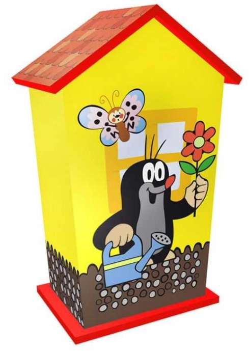 Dřevěná pokladnička Krtek