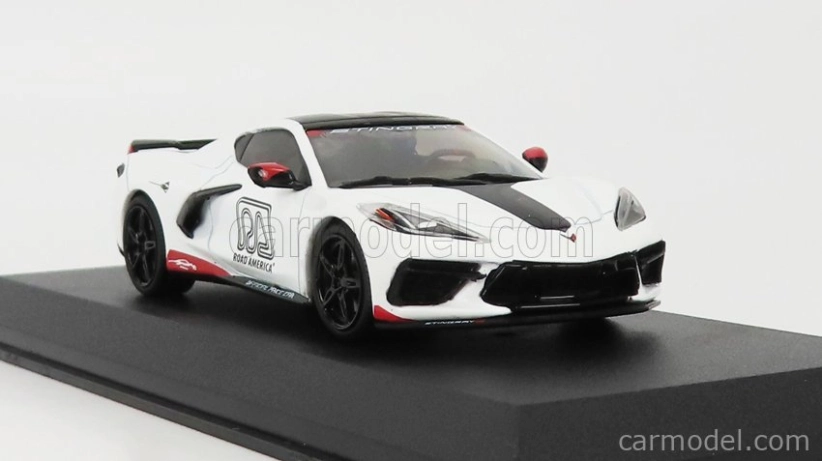 Greenlight Chevrolet Corvette C8 Official Pace Car Road America 2020 1:43 Biela