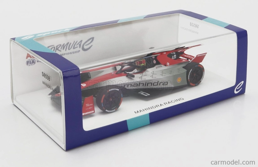 Spark-model Mahindra Formula-e M9 Electro Team Mahindra Racing N 48 Season 2023-2024 Edoardo Mortara 1:43 Stříbrná Červená Černá