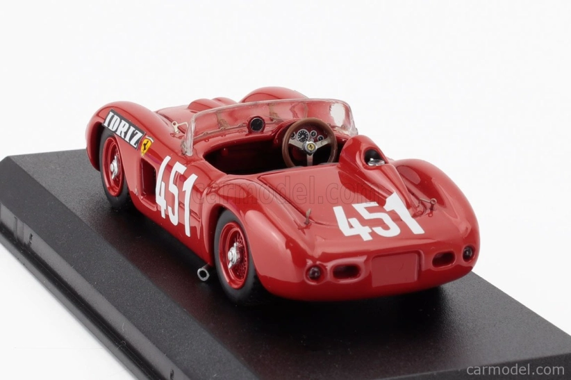 Umelecký model Ferrari 500tr Spider N 451 Víťaz triedy Mille Miglia 1957 Gino Munaron 1:43 Červená