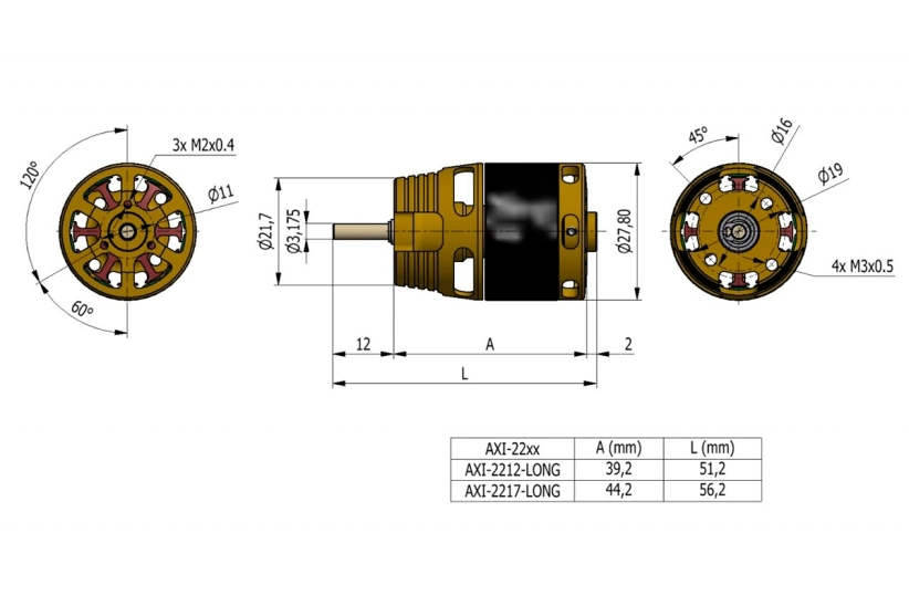Bezkartáčový motor AXI 2212/12 V3 LONG