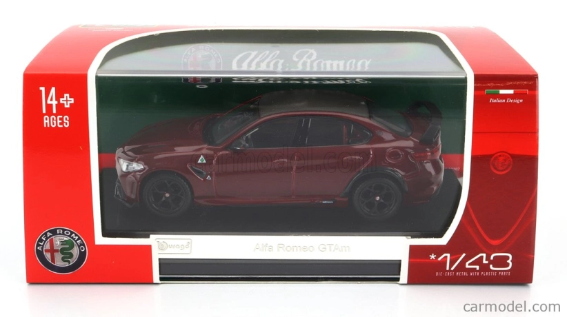 Bburago Alfa romeo Giulia Gtam 2020 1:43, červená