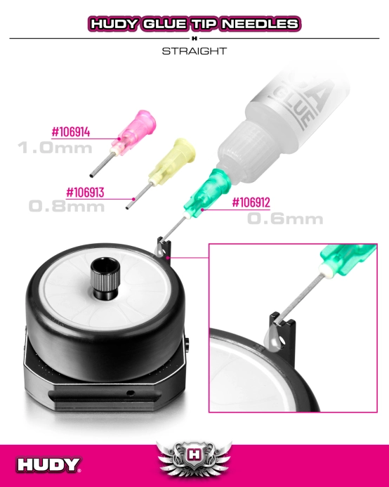 HUDY aplikační jehla pro CA lepidlo 0,6 mm – rovná (10 ks)