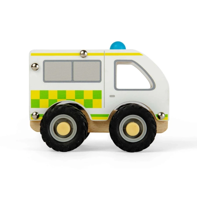 Bigjigs Toys Dřevěná mini sanitka