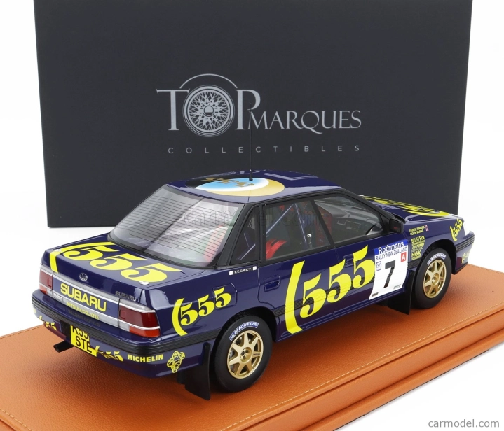Topmarques Subaru Legacy Rs N 7 Winner Rally New Zealand 1993 Colin Mcrae - Derek Ringer - Con Vetrina - With Showcase 1:18 Modrá Žlutá