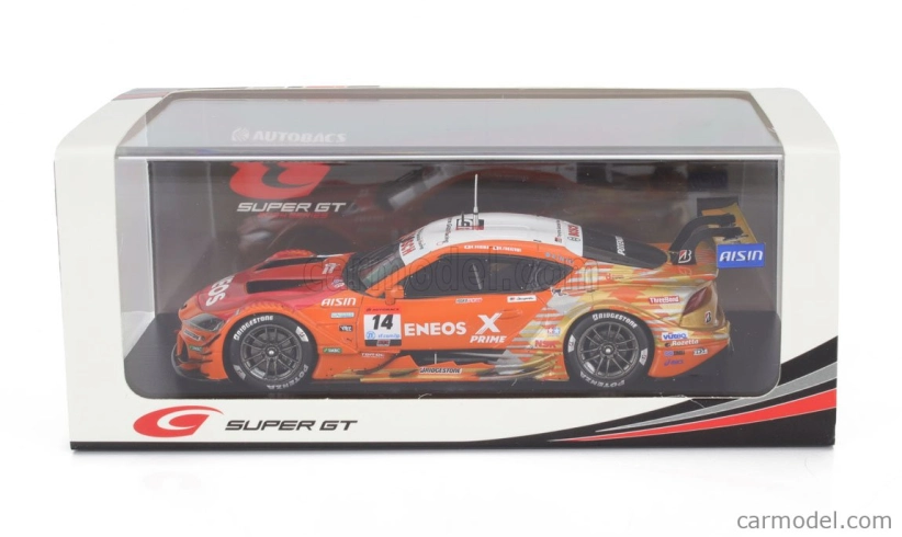 Spark-model Toyota Supra Gr Team Eneos Rookie N 14 Gt500 Class Super Gt 2024 Kazuya Oshima - Nirei Fukuzumi 1:43 Orange White
