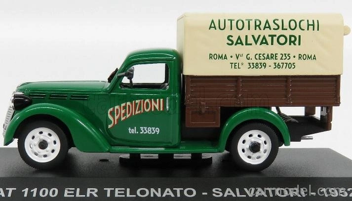Edicola Fiat 1100 Elr Pick-up Telonato Salvatori 1952 1:43 Zelená Hnedá Béžová
