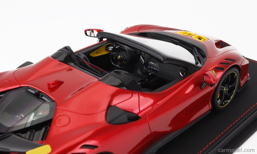 Bbr-models Ferrari Sf90 Xx Stradale Spider 2024 - Con Vetrina - With Showcase 1:18 Rosso Portofino - Červená Se Žlutou