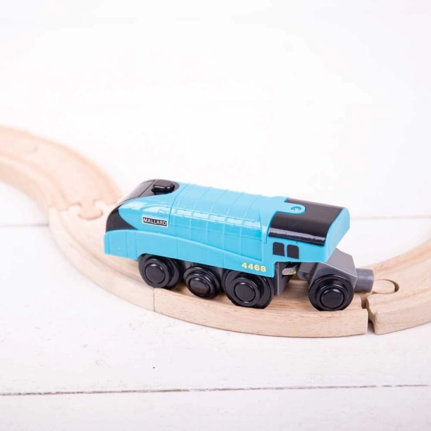 Bigjigs Rail Elektrická lokomotíva Mallard Blue