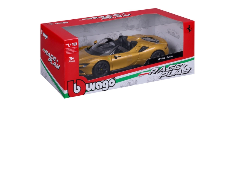 Bburago Ferrari SF90 Spider 1:18 žlutá metalíza