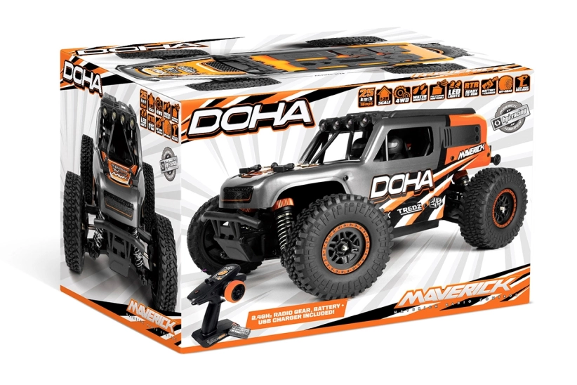 RC auto Maverick Doha 1/20 4WD Electric Truck, oranžová