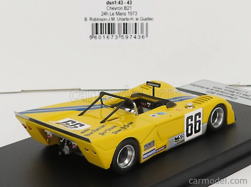 Trofeu Chevron B21 1850cc S4 Team Promoto Services Racing N 66 24h Le Mans 1973 B.robinson - J.m.uriarte - H.le Guellec 1:43 Žltá Modrá
