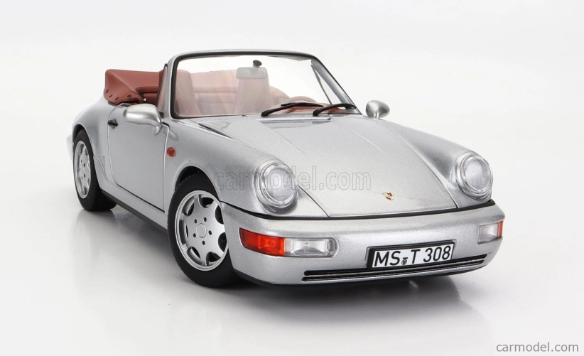 Norev Porsche 911 964 Carrera 2 Cabriolet 1990 1:18 Strieborná
