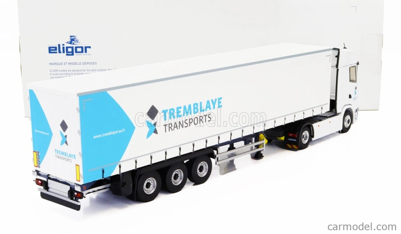 Eligor Scania S500 Truck Telonato Tremblaye Transports 2020 1:43 Biela