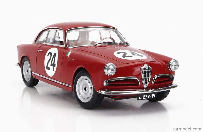 Kyosho Alfa romeo Giulietta Sv Sprint Veloce N 24 Targa Florio 1958 N.todaro - R.barbato 1:18 Red