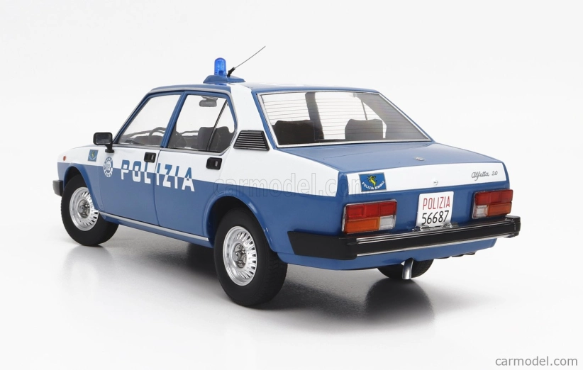 Mitica-diecast Alfa romeo Alfetta 2000 Polizia Stradale 1978 Police 1:18 Modrá Bílá