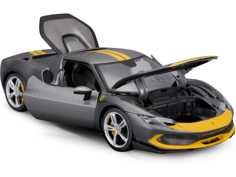 Bburago Ferrari 296 Gtb Assetto Fiorano 2022 1:18 Šedá Žlutá