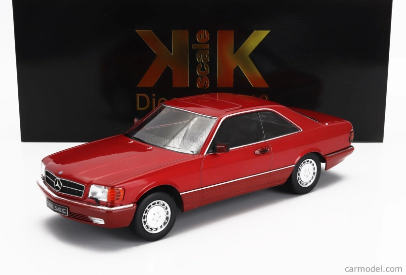 Kk-scale Mercedes benz S-class 500 Sec (c126) Coupe 1985 1:18 Red Met