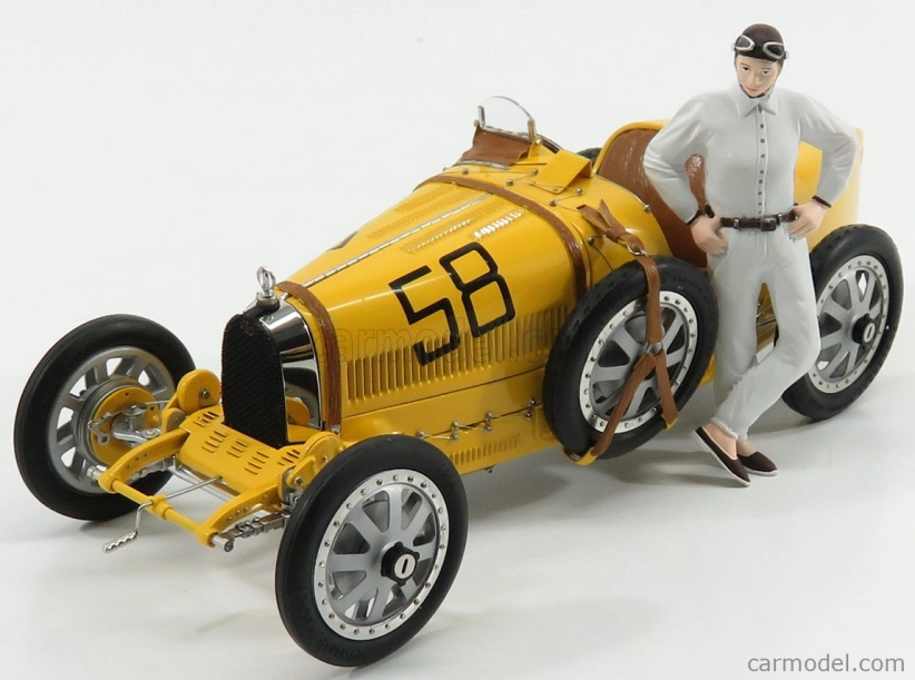 Cmc Bugatti T35 N 58 With Driver Figure 1924 1:18 Žlutá