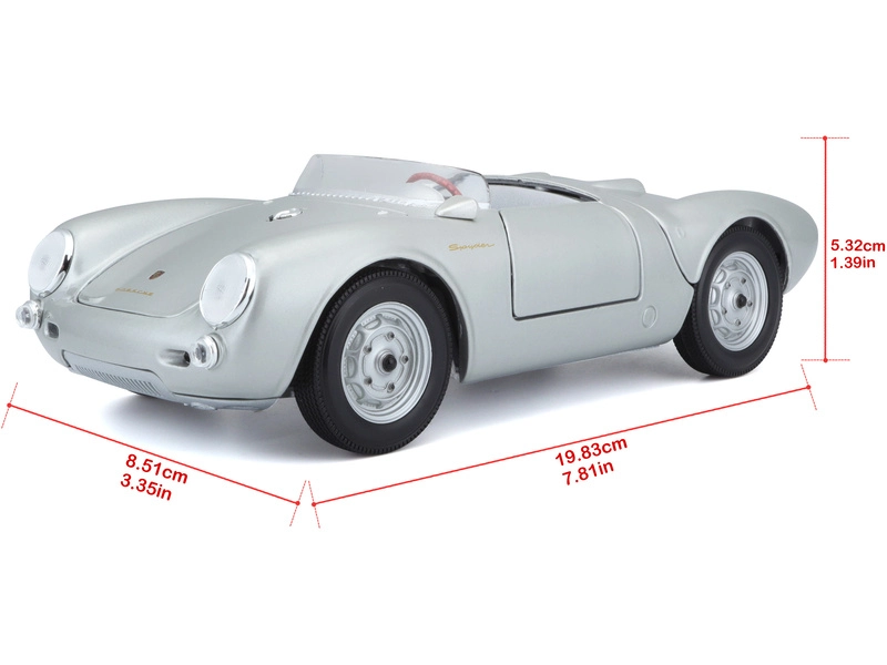 Maisto Porsche 550 A Spyder 1:18 stříbrná