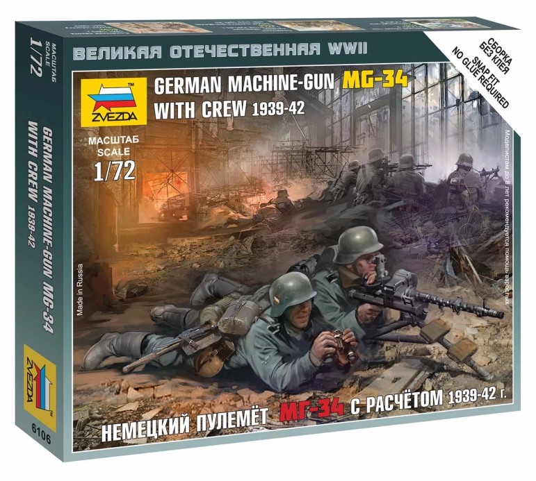 Zvezda kulomet MG-34 s vojáky východní fronta 1941 (1:72)