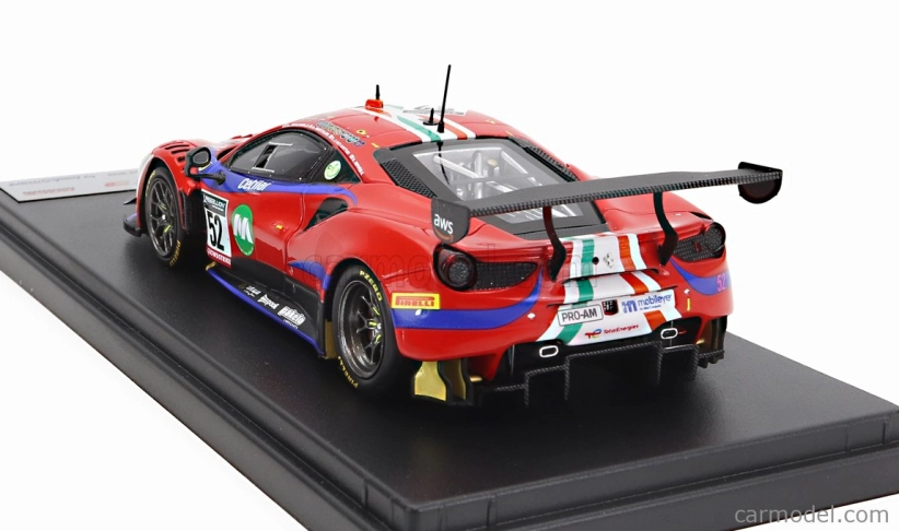 Looksmart Ferrari 488 Gt3 Evo 3.9l Turbo V8 Team Af Corse N 52 Winner Pro-am Cup 24h Spa 2022 Andrea Bertolini - Stefano Costantini - Louis Machiels - Alessio Rovera 1:43 Červená Modrá Čierna