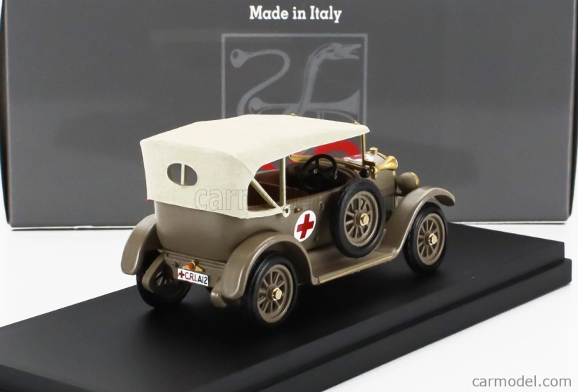 Rio-models Fiat 501 Torpedo Croce Rossa Ambulancia - Ambulanza Coloniale 1936 1:43 Vojenská zelená béžová