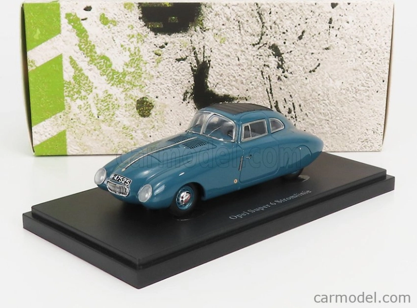 Autocult Opel Super 6 Streamliner Germany 1938 1:43 Šedomodrá