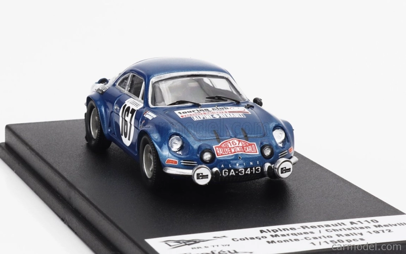 Trofeu Renault Alpine A110 1600 N 167 Rally Montecarlo 1972 Vitor Colaco Marques - Christian Melville 1:43 Blue