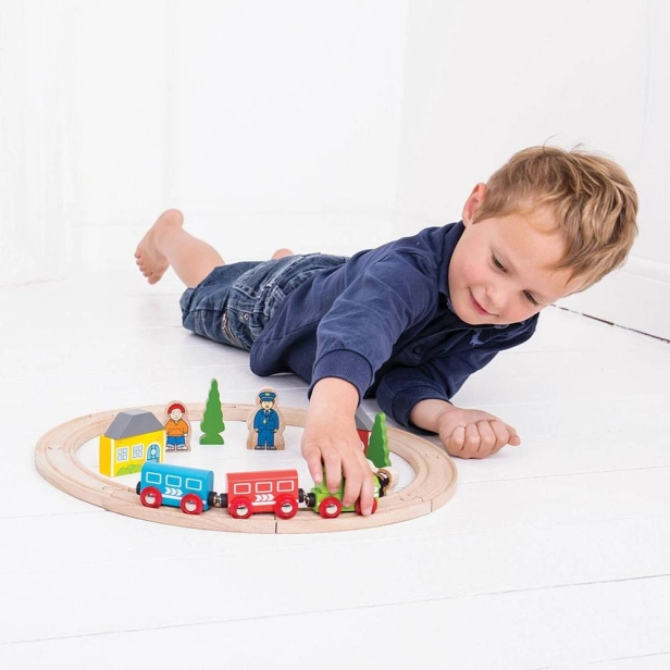 Bigjigs Rail Moje první vláčkodráha 19 dílů - poškozený obal