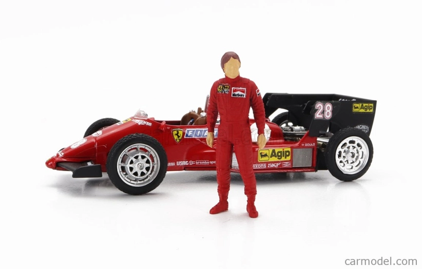 Brumm Iveco fiat Fiat Iveco 190 Truck Car Transporter Monaco Gp 1984 With 2x F1 Ferrari 126ck Turbo N 27 Michele Alboreto - N 28 Rene Arnoux + Figures And Accessories 1:43 Red