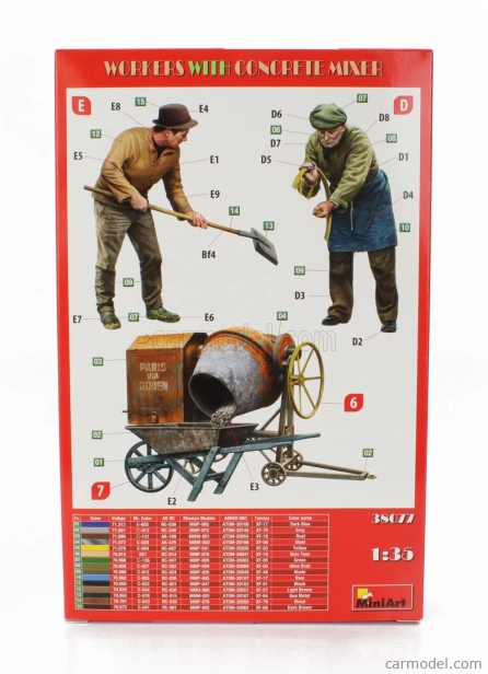 Miniart Figures Workers With Concrete Mixer 1:35 /