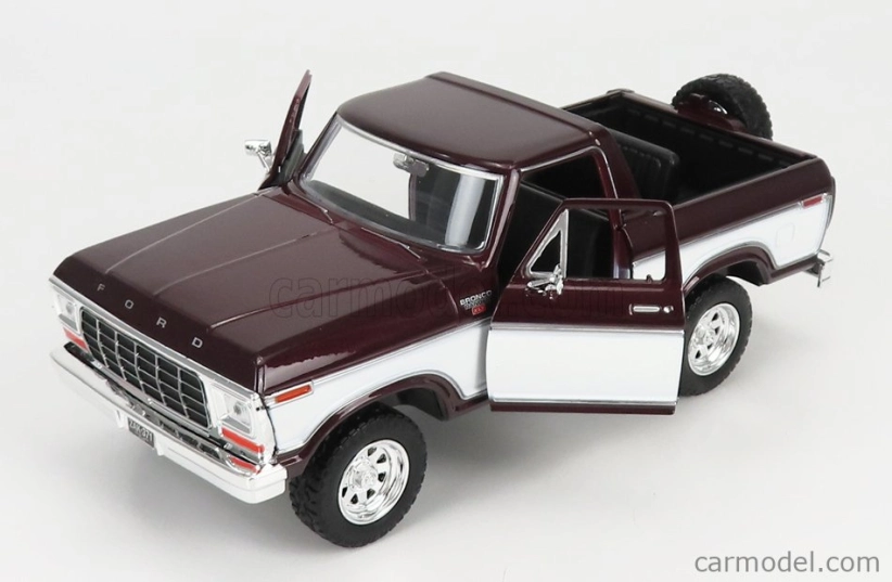 Motor-max Ford usa Bronco Hard-top Open 1978 1:24 Burgundská Bílá