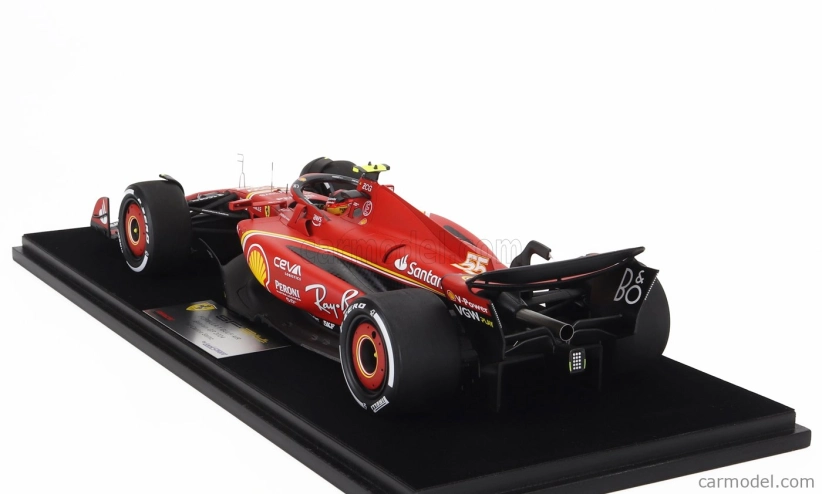 Looksmart Ferrari F1  Sf-24 Team Scuderia Ferrari N 55 3rd Bahrain Gp 2024 Carlos Sainz - Con Vetrina - With Showcase 1:18 Červená Černá