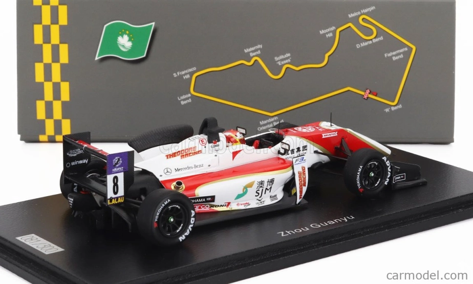 Spark-model Dallara F312 N 8 Macau F3 Race 2 2017 Guanyu Zhou 1:43 Biela červená