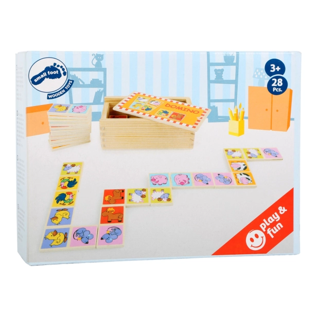 Drevená hračka Domino Zoo s malými nožičkami