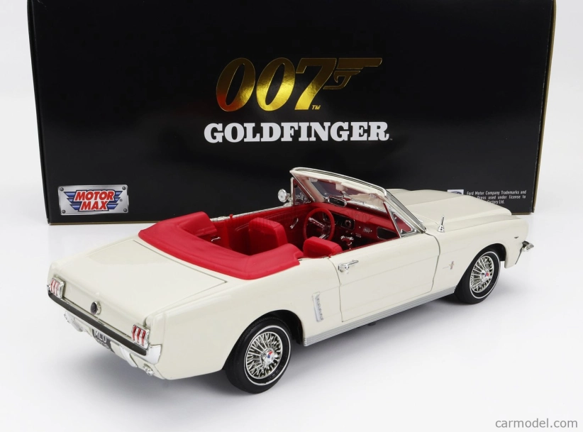 Motor-max Ford usa Mustang Cabriolet Open 1964 - James Bond 007 - Goldfinger - Missione Goldfinger 1:18 Bílá