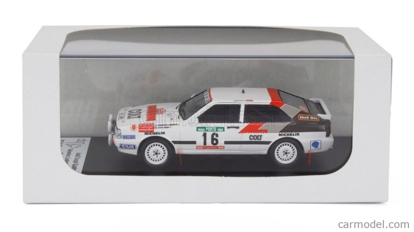 Trofeu Audi Quattro Coupe (night Version) N 16 Rally Portugal 1988 Sebastian Lindholm - Steve Bond 1:43 Bílá Červená