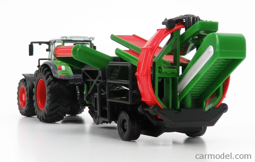 Bburago Fendt Vario 1050 Tractor With Cultivator Trailer 2016 1:50 Zelená Šedá Červená
