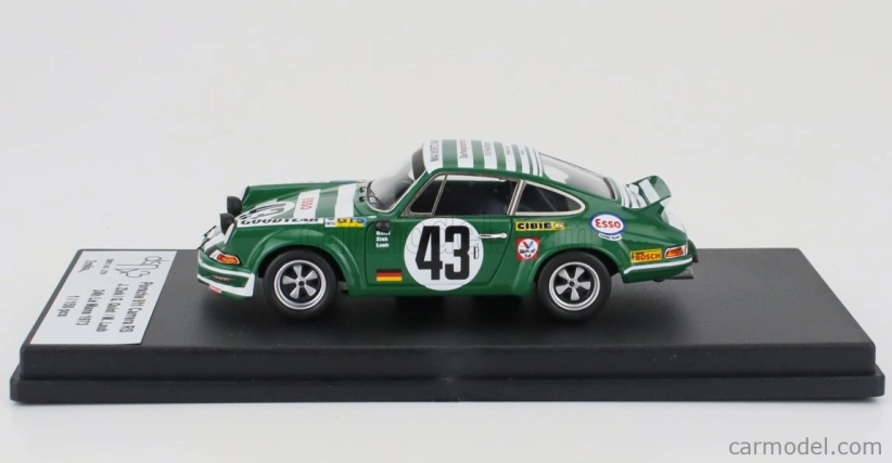 Trofeu Porsche 911 Carera Rs Coupe (night Version) N 43 24h Le Mans 1973 Jurgen Zink - Gerd Quist - Manfred Laub 1:43 Zelená Bílá