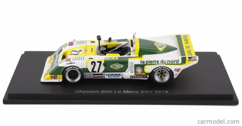 Spark-model Chevron B36 2.0l S4 Team Societe Racing N 27 24h Le Mans 1979 Marc Sourd - Florian Vetsch - Robert Carmillet 1:43 Bílá Černá Žlutá