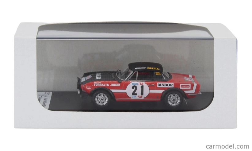 Trofeu Fiat 124 Sport Spider 1600 (night Version) N 21 Rally Tap 1973 Jose Carpinteiro Albino - Fernando Carpinteiro Albino 1:43 Černá Červená
