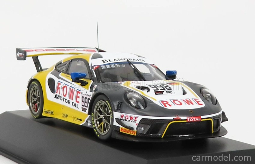 Ixo-models Porsche 911 991-2 Gt3 R Team Rowe Racing N 998 2nd 24h Spa 2019 F.makowiecki - P.pilet - N.tandy 1:43 Sivá Biela Žltá