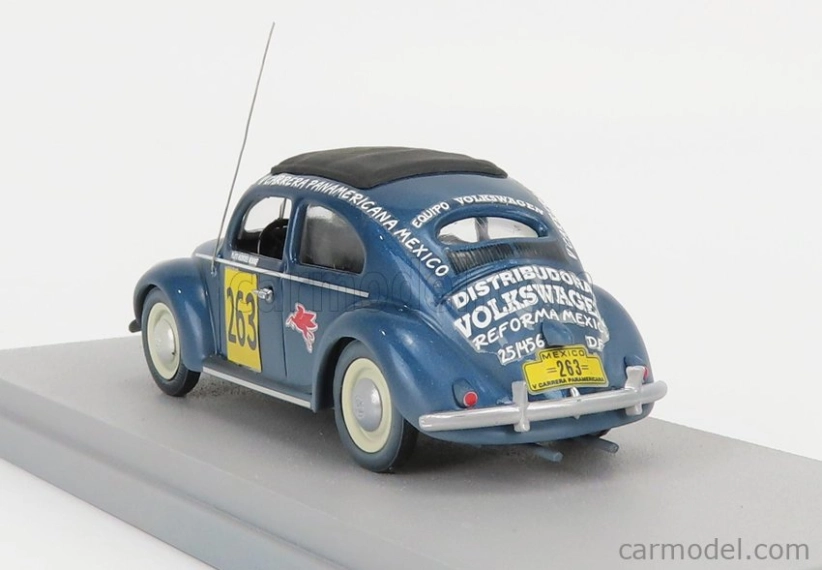 Rio-models Volkswagen Beetle Kafer Maggiolino Closed Roof N 263 Rally Panamericana 1954 M.hinke 1:43 Blue