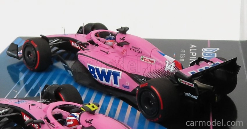 Minichamps Renault F1 Set 2x A522 Team Alpine Bwt N 14 Bahrain GP 2022 Fernando Alonso + N 31 Bahrain GP 2022 Esteban Ocon 1:43 Pink