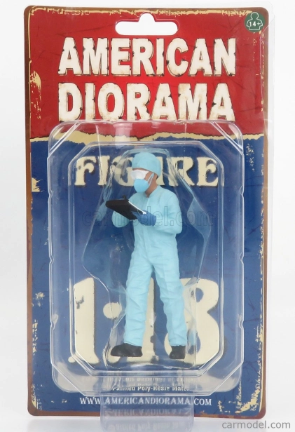 American diorama Figures Man - Hazmat Crew Figure Vi 1:18 Světle Modrá