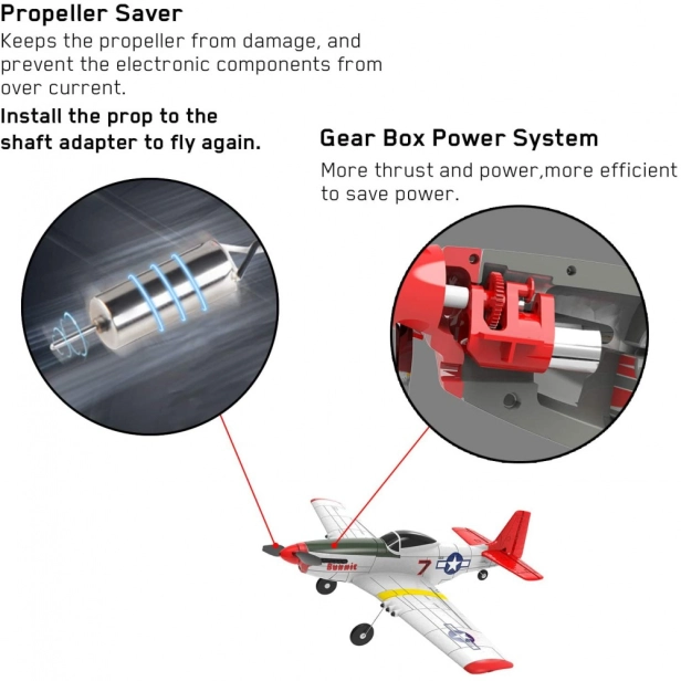 RC lietadlo S-idee Volantex Mustang P51 RC Gilder