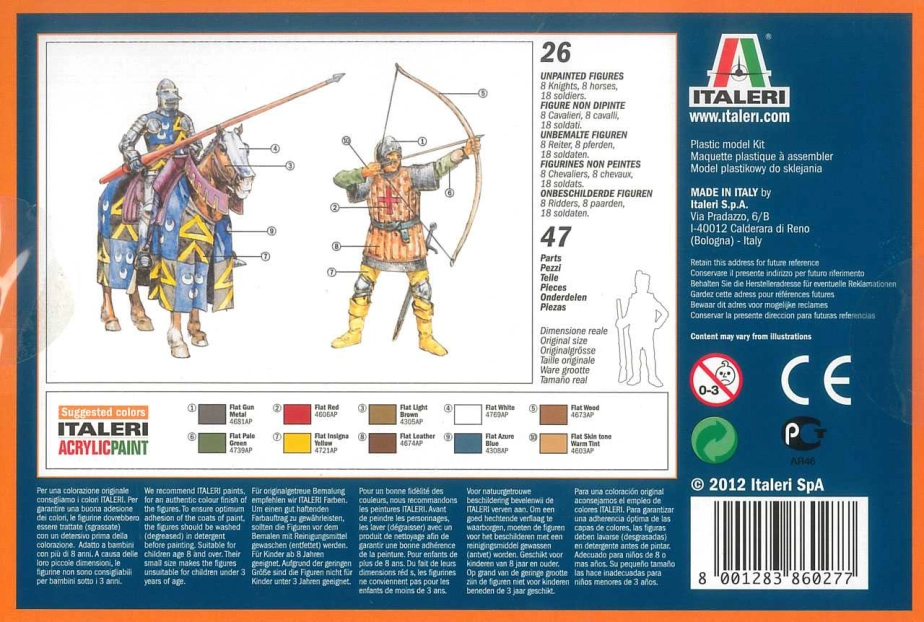 Italeri figúrky – ENGLISH KNIGHTS AND ARCHERS (100 YEARS WAR) (1:72)
